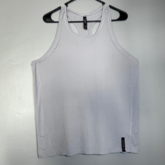 ✨Athleta x Allyson Felix Women Tank Top L Purple Laser Cut Racerback Lightweight - Picture 2 of 9